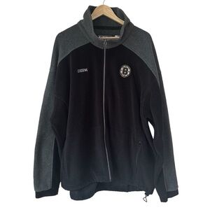 CCM Boston Bruins Men’s Fleece Full Zipper Jacket, Black, XL